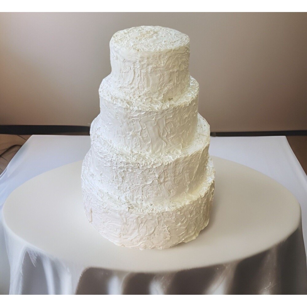 Wedding Cake, Faux 4 Tier Stunning Elegant Anniversary Display Prop Fake Cake